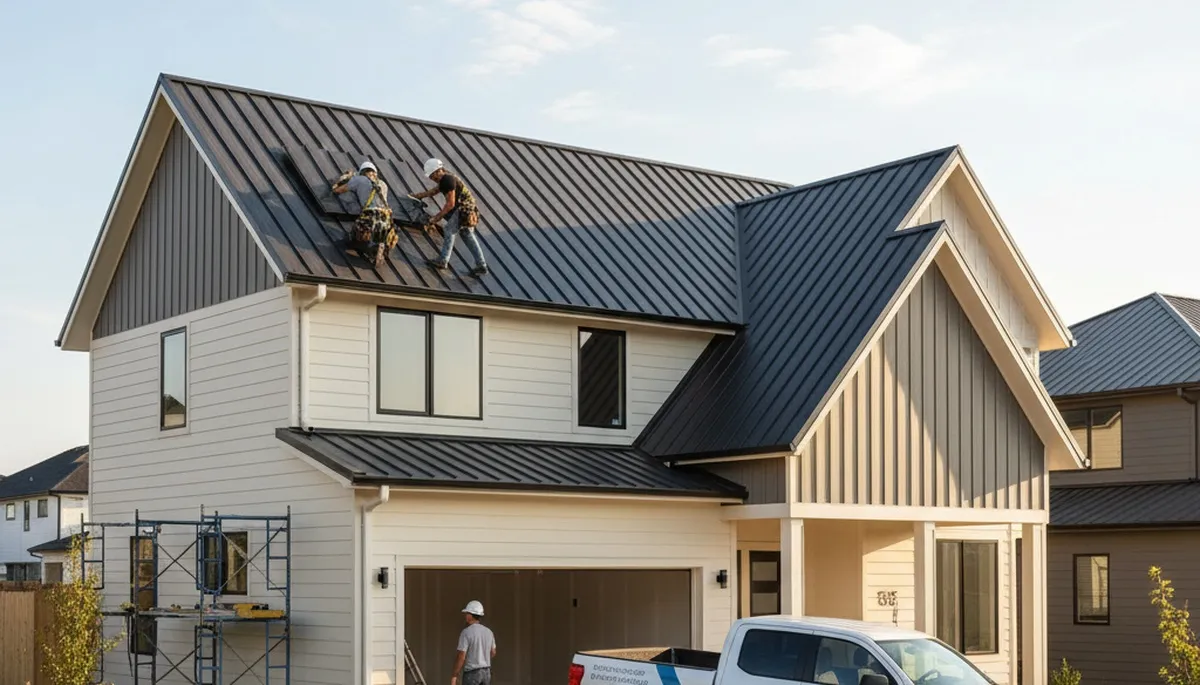 Metal roofing installation by Next Level Exteriors in Aurora, CO with durable, weather-resistant panels