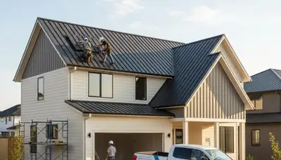 Metal roofing installation by Next Level Exteriors in Aurora, CO with durable, weather-resistant panels