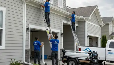 Seamless aluminum gutters installed on Aurora CO home by Next Level Exteriors vinyl siding experts